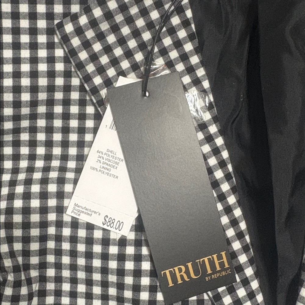 TRUTH BY REPUBLIC Womens Checkered Blazer Jacket NWT - Picture 4 of 9